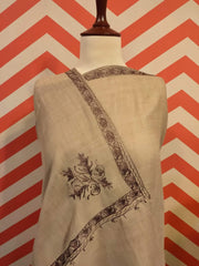 Womens Pashmina Wool Shawl with Embroidery Border work RK-54 - FaisalFabrics.pk