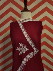 Womens Pashmina Wool Shawl with Embroidery Border work RK-56 - FaisalFabrics.pk