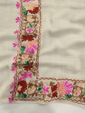 Womens Pashmina Wool Shawl with Embroidery Border work RKB-22 - FaisalFabrics.pk