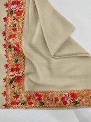 Womens Pashmina Wool Shawl with Embroidery Border work RKB-23 - FaisalFabrics.pk