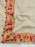Womens Pashmina Wool Shawl with Embroidery Border work RKB-23 - FaisalFabrics.pk