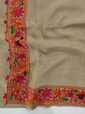 Womens Pashmina Wool Shawl with Embroidery Border work RKB-24 - FaisalFabrics.pk