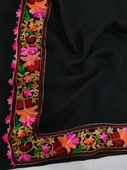 Womens Pashmina Wool Shawl with Embroidery Border work RKB-25 - FaisalFabrics.pk