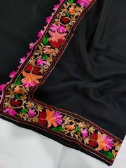 Womens Pashmina Wool Shawl with Embroidery Border work RKB-25 - FaisalFabrics.pk
