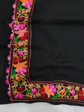 Womens Pashmina Wool Shawl with Embroidery Border work RKB-25 - FaisalFabrics.pk