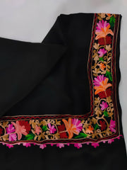 Womens Pashmina Wool Shawl with Embroidery Border work RKB-25 - FaisalFabrics.pk