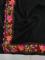 Womens Pashmina Wool Shawl with Embroidery Border work RKB-25 - FaisalFabrics.pk