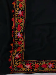 Womens Pashmina Wool Shawl with Embroidery Border work RKB-26 - FaisalFabrics.pk