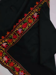Womens Pashmina Wool Shawl with Embroidery Border work RKB-26 - FaisalFabrics.pk