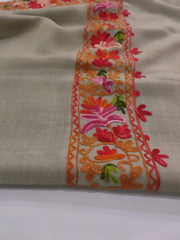 Womens Pashmina Wool Shawl with Embroidery Border work RKB-28 - FaisalFabrics.pk