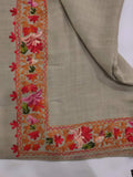 Womens Pashmina Wool Shawl with Embroidery Border work RKB-28 - FaisalFabrics.pk