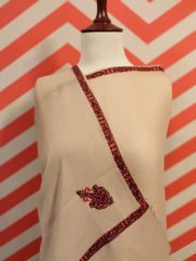 Womens Kashmiri Hand Embroidered Shawl, Border Design Work RKC-112 - FaisalFabrics.pk