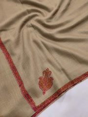Womens Kashmiri Hand Embroidered Shawl, Border Design Work RKC-113 - FaisalFabrics.pk