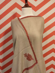 Womens Kashmiri Hand Embroidered Shawl, Border Design Work RKC-113 - FaisalFabrics.pk