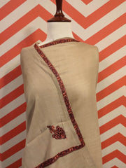 Womens Kashmiri Hand Embroidered Shawl, Border Design Work RKC-115 - FaisalFabrics.pk