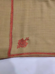 Womens Kashmiri Hand Embroidered Shawl, Border Design Work RKF-203 - FaisalFabrics.pk