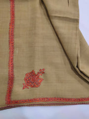 Womens Kashmiri Hand Embroidered Shawl, Border Design Work RKF-203 - FaisalFabrics.pk