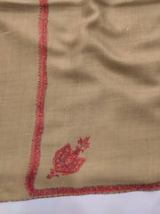 Womens Kashmiri Hand Embroidered Shawl, Border Design Work RKF-204 - FaisalFabrics.pk