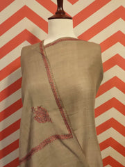 Womens Kashmiri Hand Embroidered Shawl, Border Design Work RKF-206 - FaisalFabrics.pk