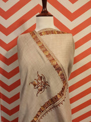 Womens Pashmina Wool Shawl with Embroidery Border work RKG-90 - FaisalFabrics.pk