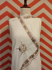 Womens Pashmina Wool Shawl with Embroidery Border work RKG-92 - FaisalFabrics.pk