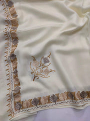 Womens Pashmina Wool Shawl with Embroidery Border work RKG-92 - FaisalFabrics.pk