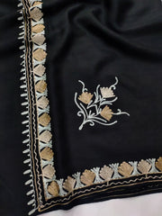 Womens Pashmina Wool Shawl with Embroidery Border work RK21-16 - FaisalFabrics.pk