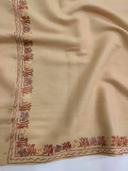 Womens Pashmina Wool Shawl with Embroidery Border work RKM-62 - FaisalFabrics.pk