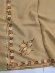 Womens Pashmina Wool Shawl with Embroidery Border work RKM-63 - FaisalFabrics.pk