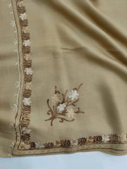 Womens Pashmina Wool Shawl with Embroidery Border work RKM-65 - FaisalFabrics.pk