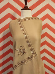 Womens Pashmina Wool Shawl with Embroidery Border work RKM-65 - FaisalFabrics.pk