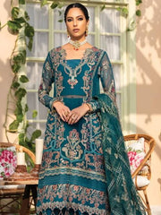 XENIA Formals Dareechay Embroidered Chiffon 3pc Suit 01-Firuzeh - FaisalFabrics.pk