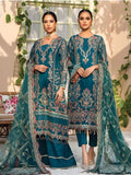 XENIA Formals Dareechay Embroidered Chiffon 3pc Suit 01-Firuzeh - FaisalFabrics.pk