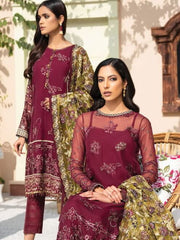 XENIA Formals Dareechay Embroidered Chiffon 3pc Suit 08-Darkoob - FaisalFabrics.pk