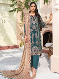 XENIA Formals Dareechay Embroidered Chiffon 3pc Suit 09-Babushka - FaisalFabrics.pk
