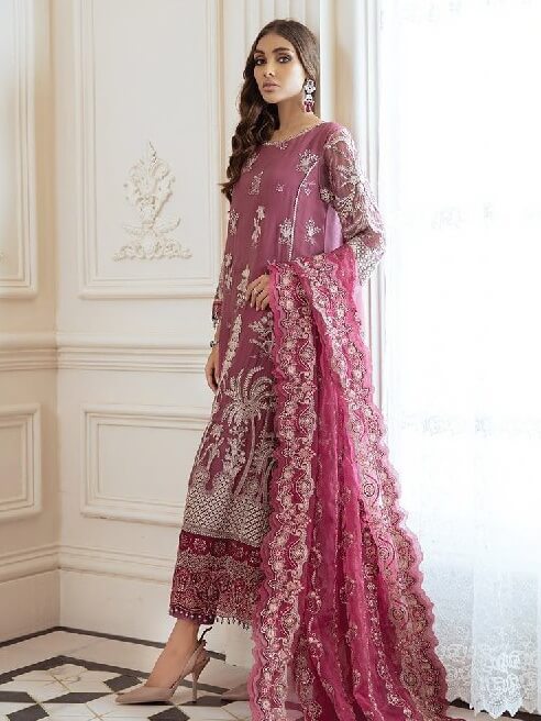 XENIA Formals Luxury Embroidered Unstitched 3Pc Suit D-01 GULL YAAS - FaisalFabrics.pk