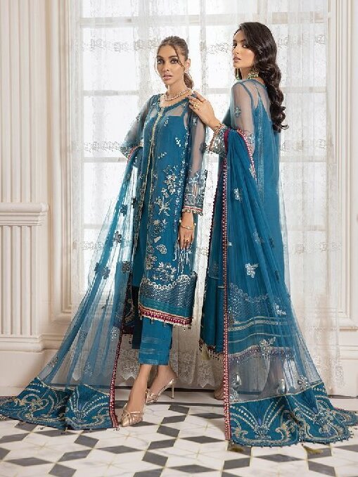 XENIA Formals Luxury Embroidered Unstitched 3Pc Suit D-03 DILKASH - FaisalFabrics.pk