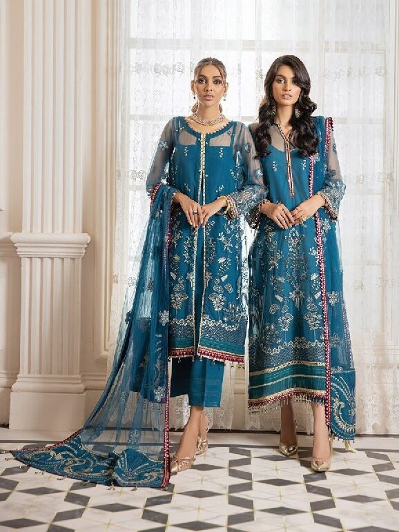 XENIA Formals Luxury Embroidered Unstitched 3Pc Suit D-03 DILKASH - FaisalFabrics.pk