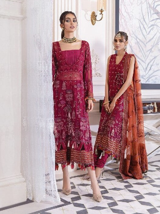 XENIA Formals Luxury Embroidered Unstitched 3Pc Suit D-05 MARINA - FaisalFabrics.pk