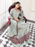 XENIA Formals Pareesia Embroidered Chiffon Unstitched 3Pc Suit 01-SCARLET - FaisalFabrics.pk