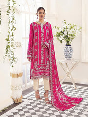 XENIA Formals Pareesia Embroidered Chiffon Unstitched 3Pc Suit 02-ELIZA - FaisalFabrics.pk