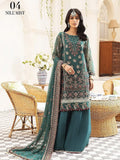 XENIA Formals Pareesia Embroidered Chiffon Unstitched 3Pc Suit 04-NILE MIST - FaisalFabrics.pk
