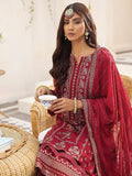 XENIA Formals Pareesia Embroidered Chiffon Unstitched 3Pc Suit 08-ROSEWOOD - FaisalFabrics.pk