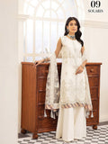 XENIA Formals Pareesia Embroidered Chiffon Unstitched 3Pc Suit 09-SOLARIS - FaisalFabrics.pk