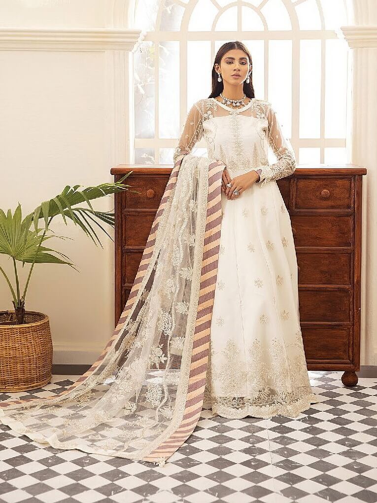 XENIA Formals Pareesia Embroidered Chiffon Unstitched 3Pc Suit 09-SOLARIS - FaisalFabrics.pk