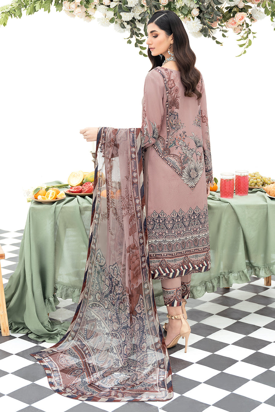 Ramsha Riwayat Embroidered Luxury Lawn Unstitched 3 Piece Suit Y-502