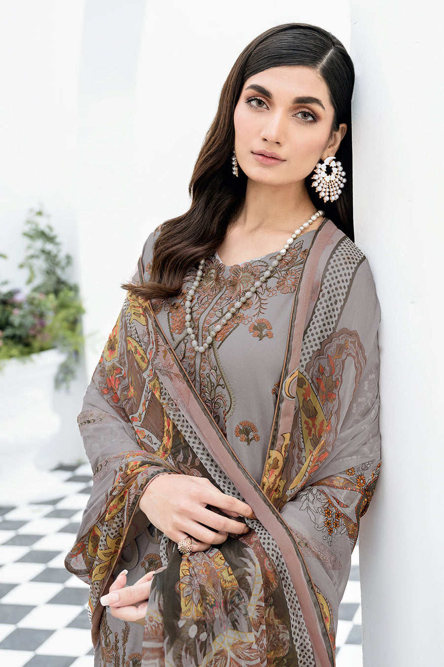 Ramsha Riwayat Embroidered Luxury Lawn Unstitched 3 Piece Suit Y-507