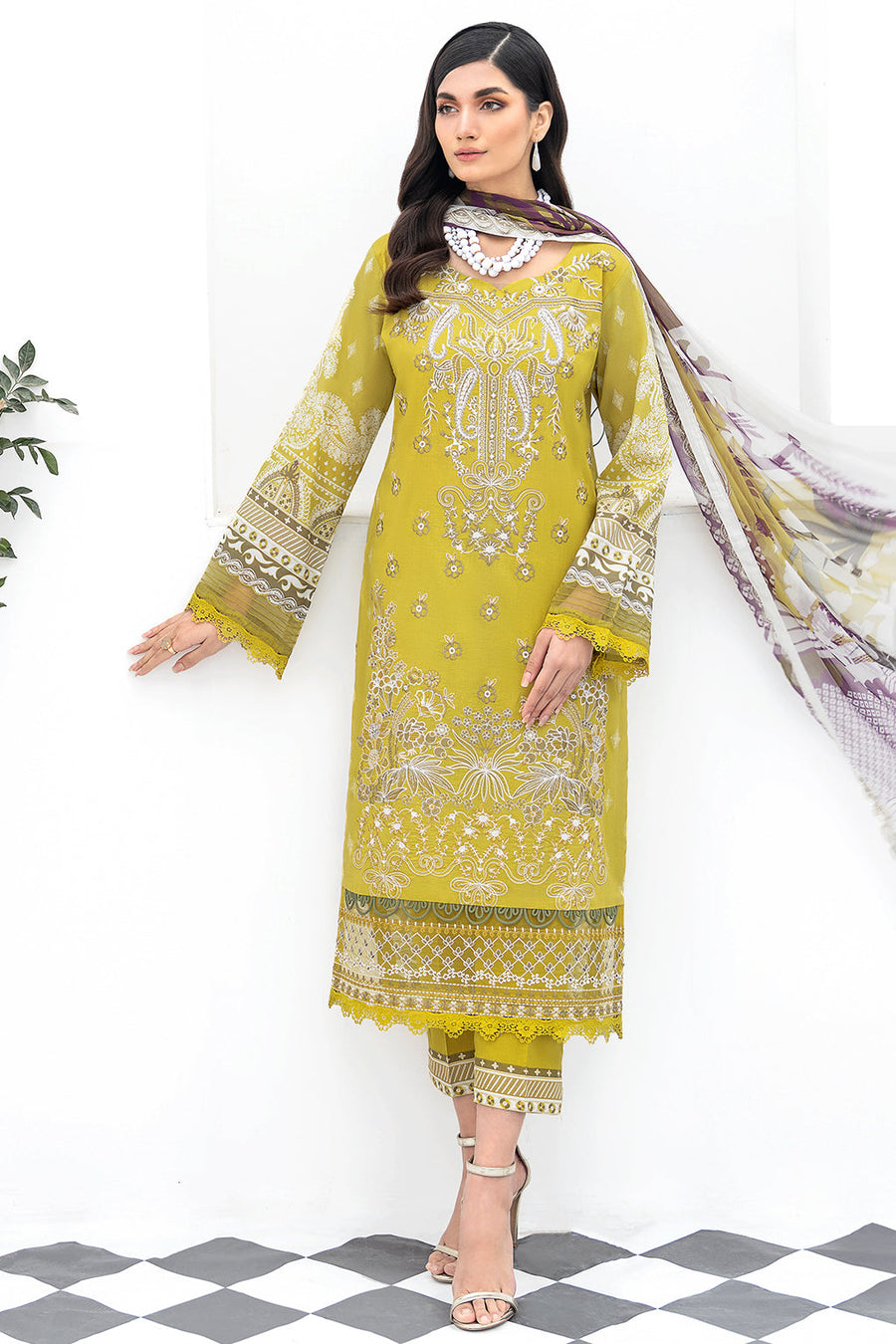 Ramsha Riwayat Embroidered Luxury Lawn Unstitched 3 Piece Suit Y-511