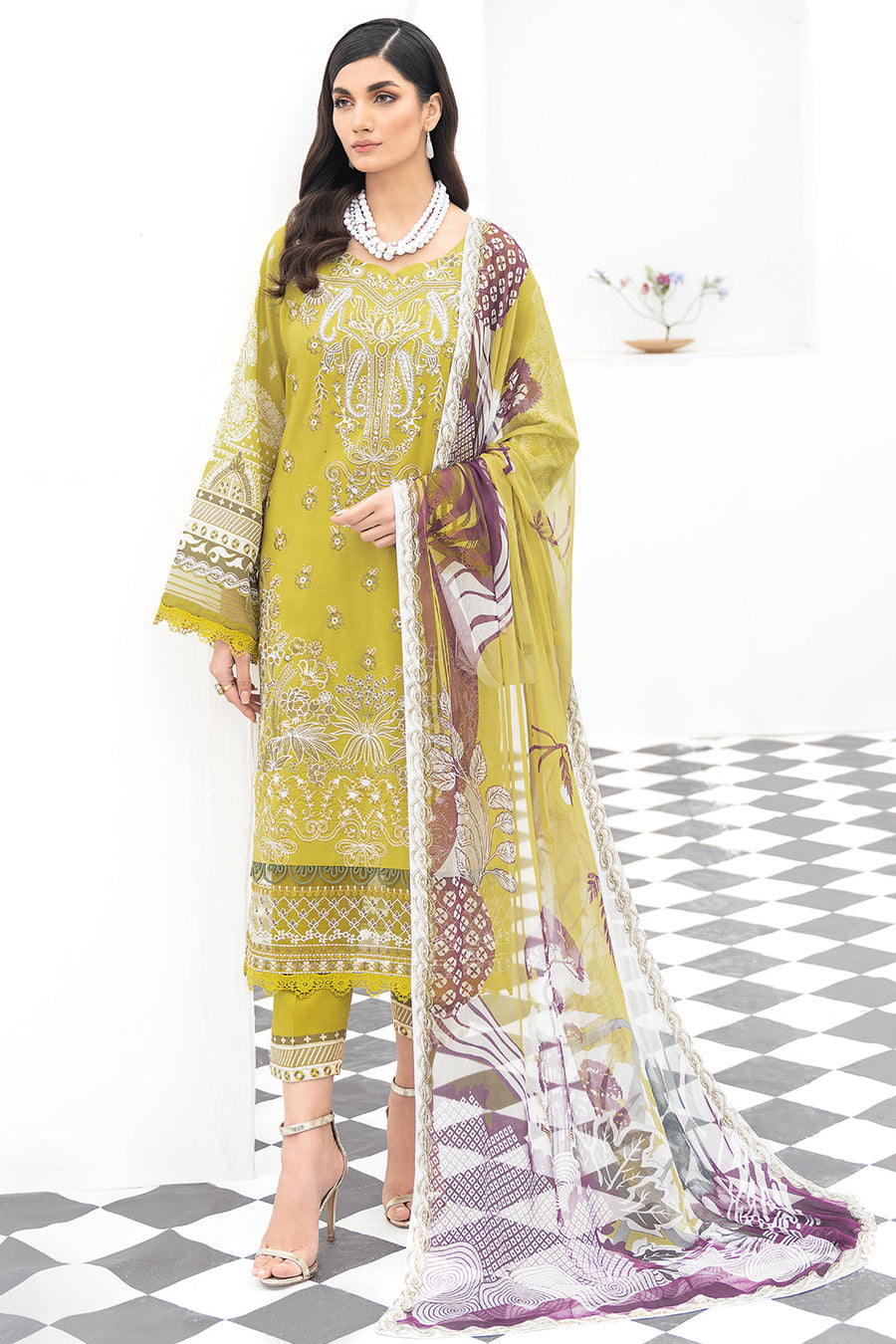Ramsha Riwayat Embroidered Luxury Lawn Unstitched 3 Piece Suit Y-511