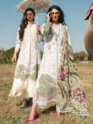 Mushq Lawana Embroidered Luxury Lawn Unstitched 3Pc Suit MSL-23-15 Yanin